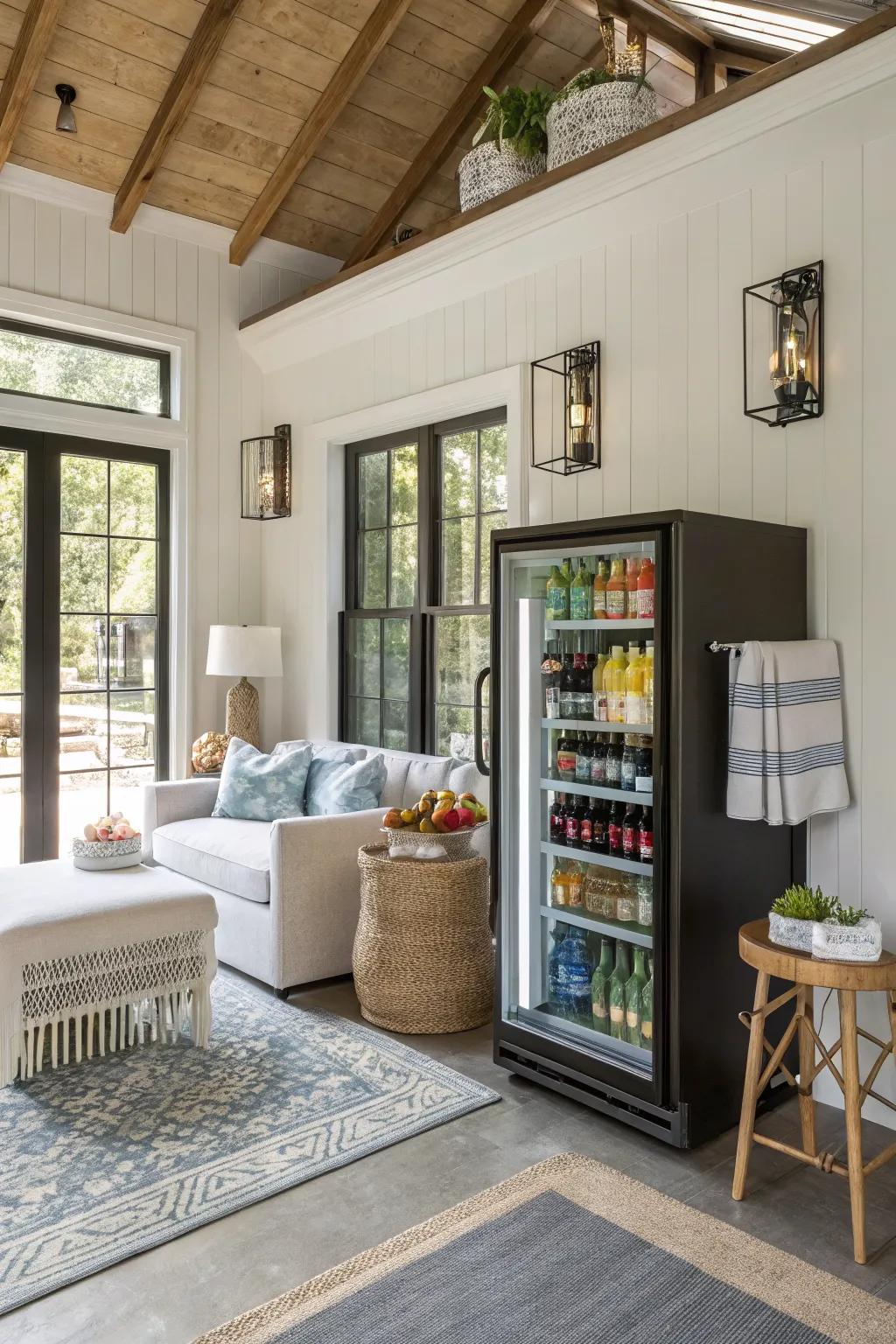 Keep cool drinks handy with a stylish mini fridge.