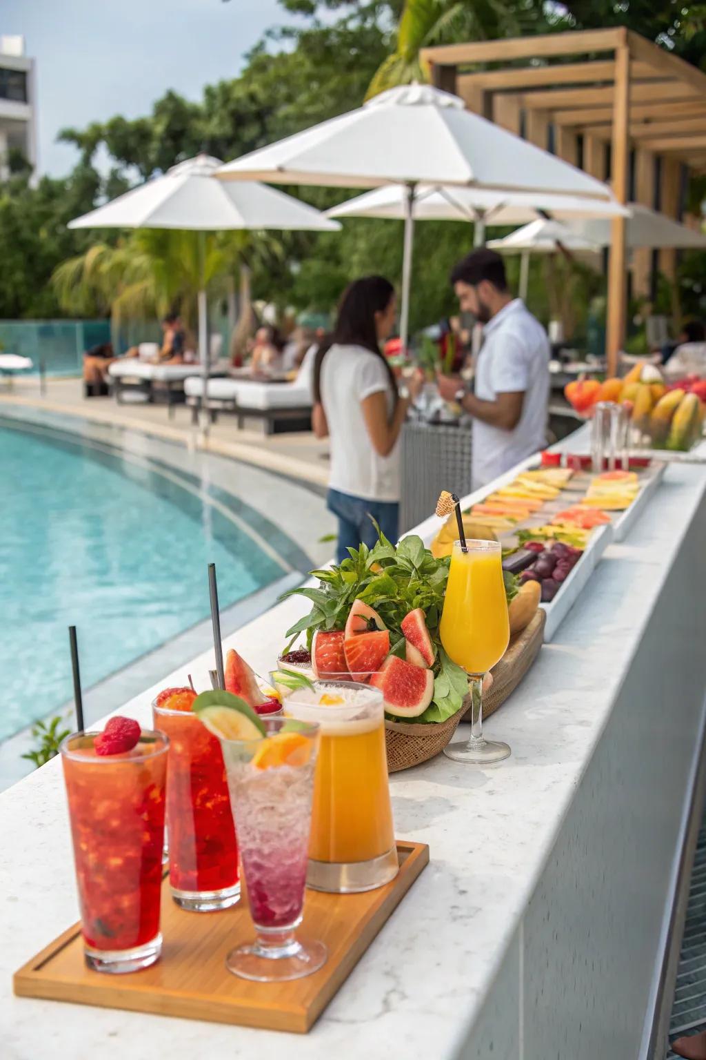 Stay refreshed with a convenient walk-up bar.