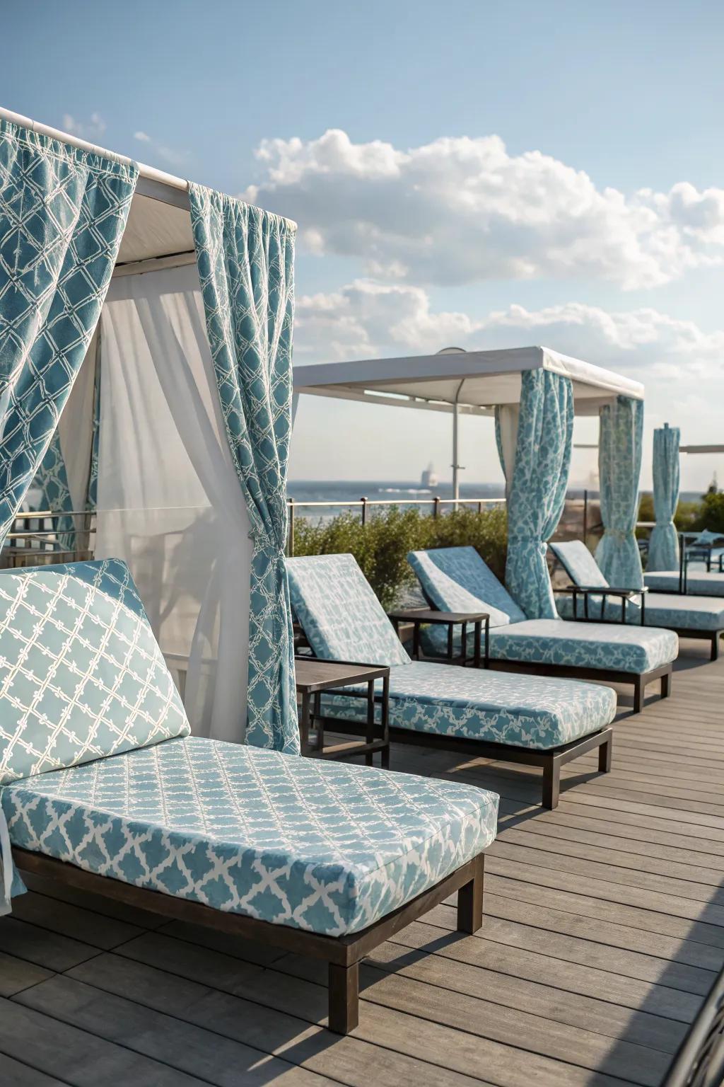 Waterproof covers safeguard furniture and storage from the elements.