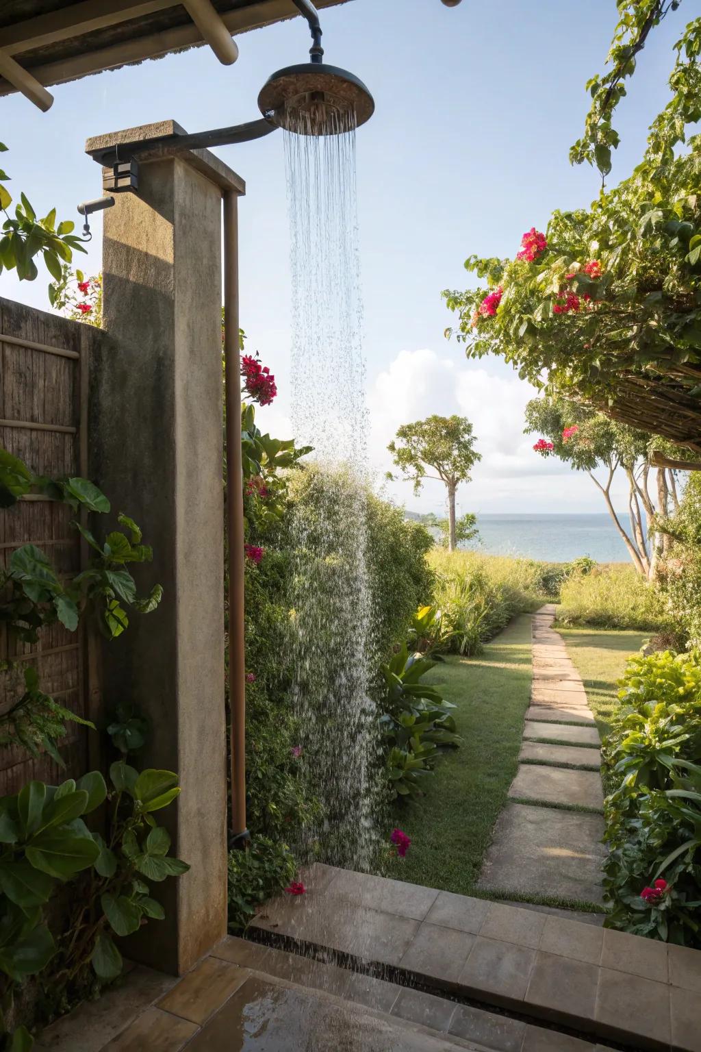 Bathe under the open sky with this liberating shower design.