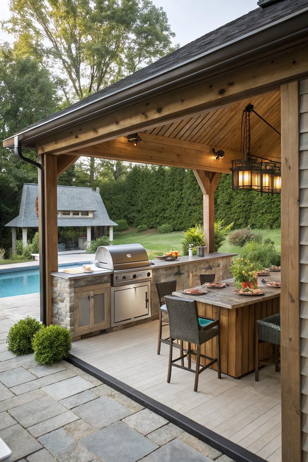 Outdoor kitchen: Cook up a storm by the pool.