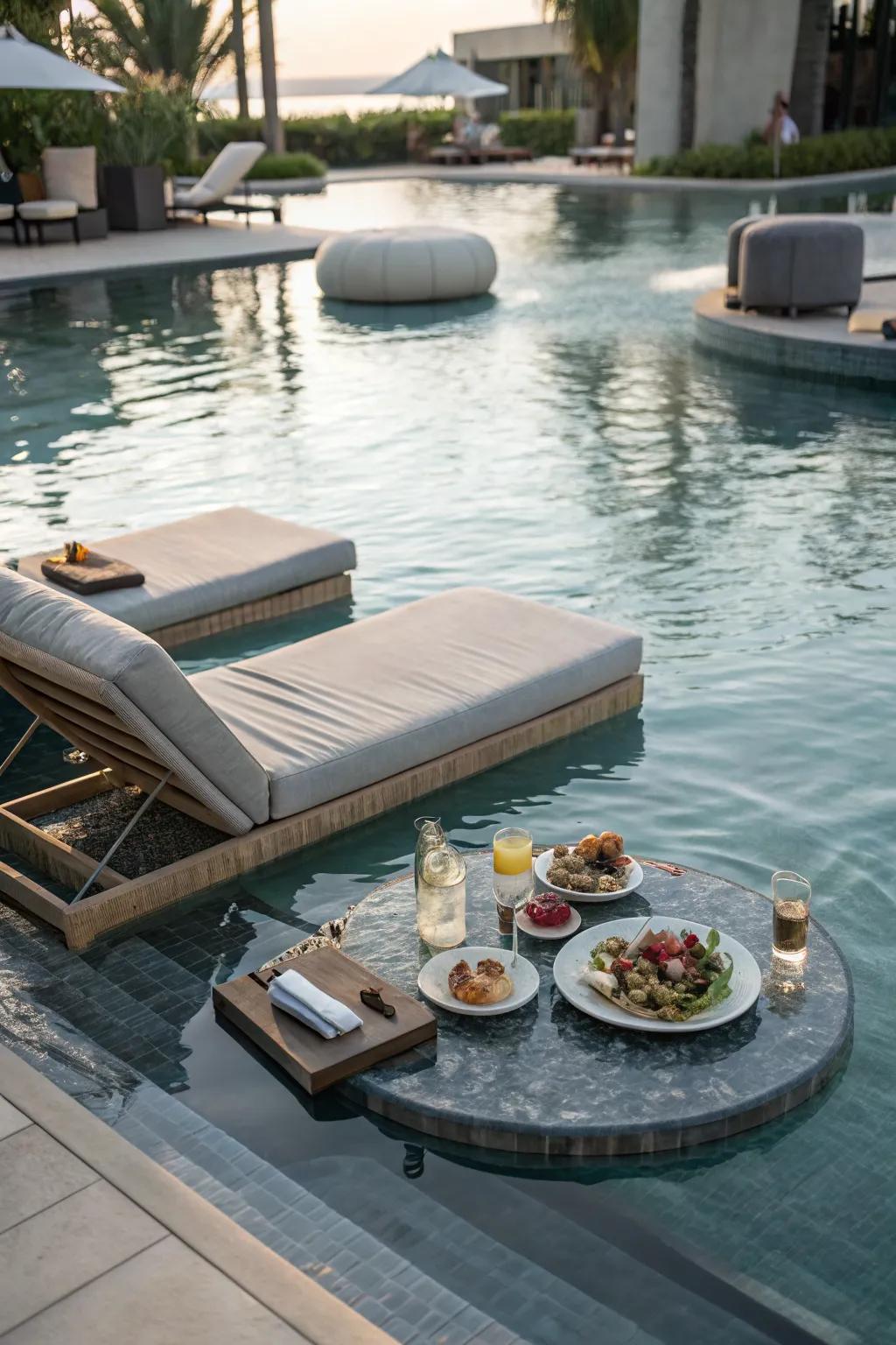 Relax in style with an in-pool lounge.