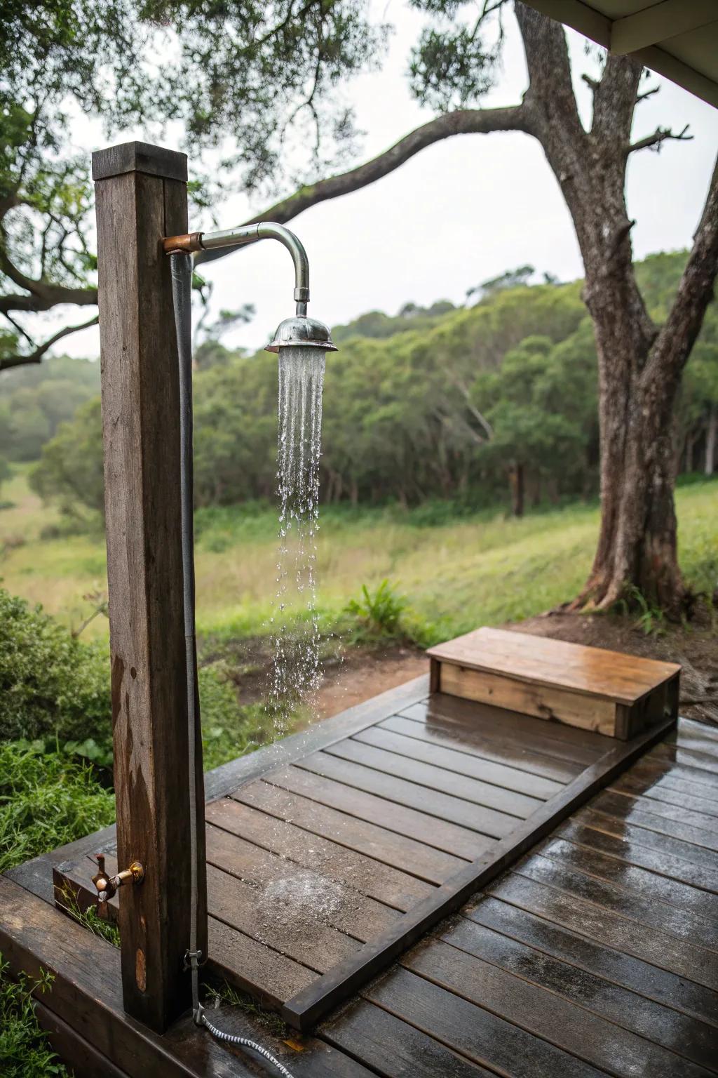 The sky's the limit with an open-air shower under the stars.