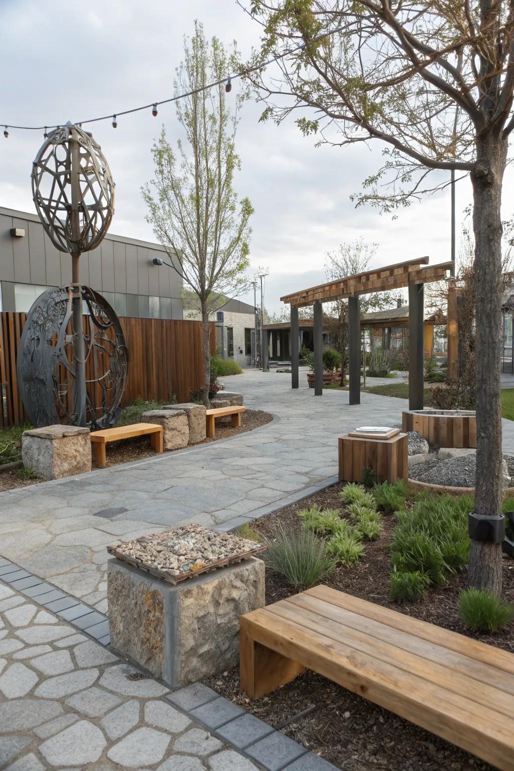 An eclectic mix of textures that adds character to your outdoor space.