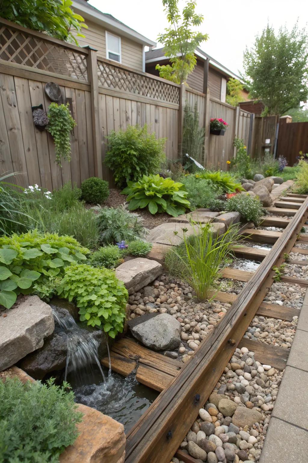 Immerse yourself in a sensory garden with railroad ties.
