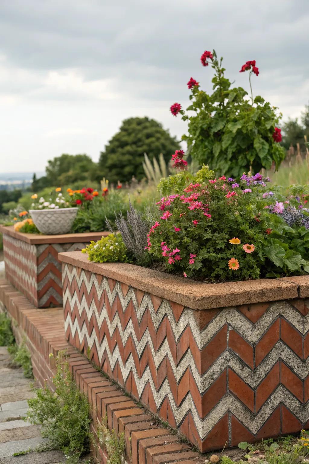 Zigzag planters that capture attention.