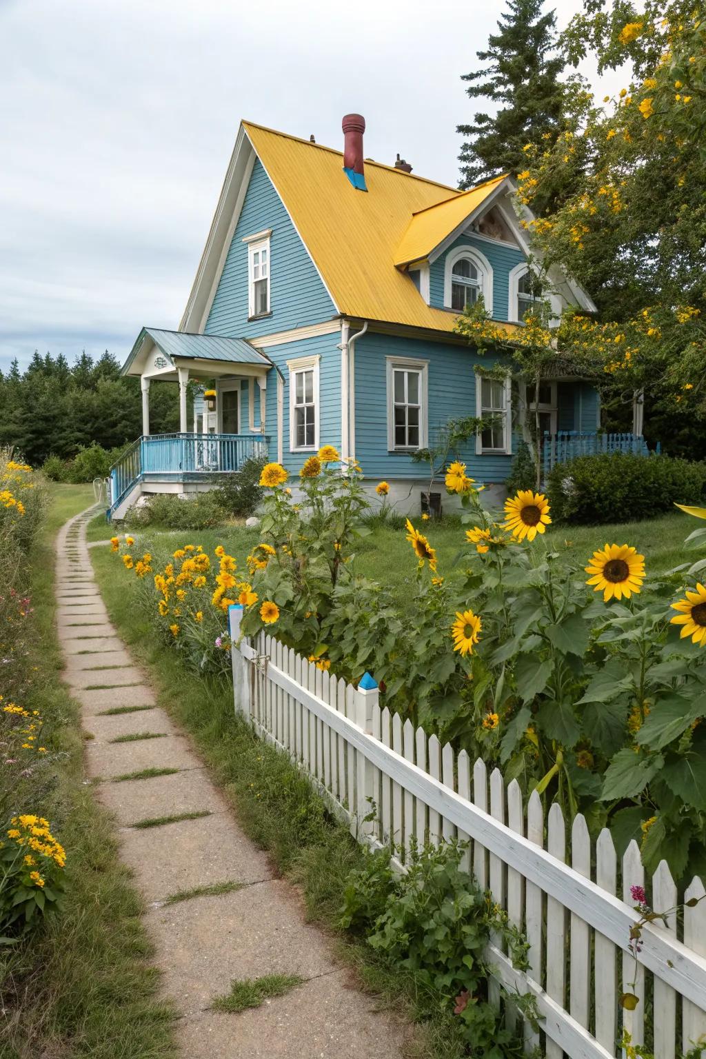 Bring sunshine with a yellow roof.
