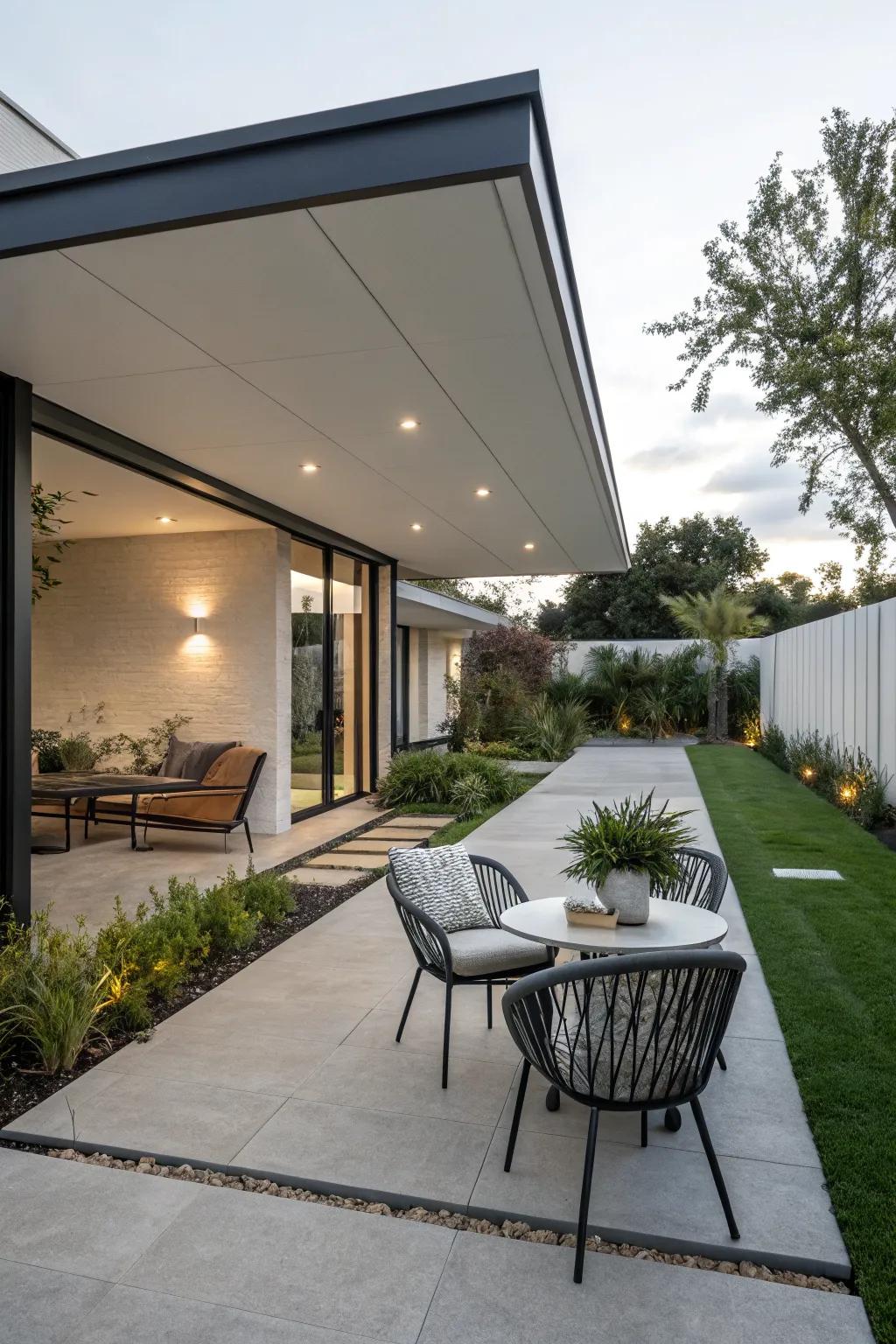 Minimalist flat roofs offer a sleek, modern aesthetic.