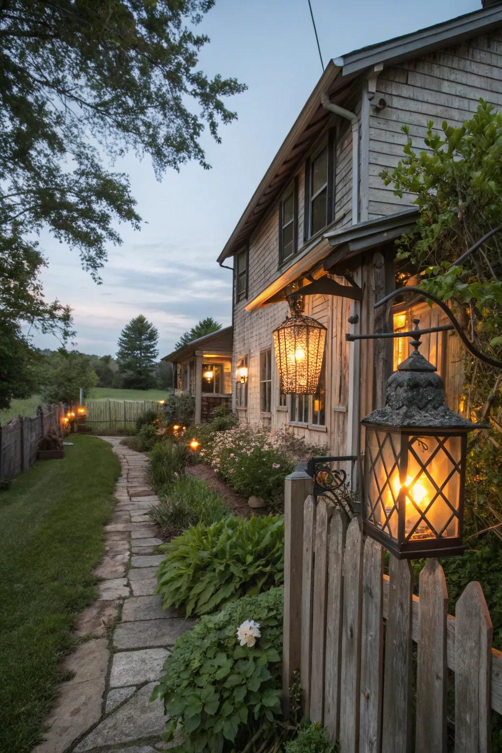 Lantern-style lights for a cozy ambiance