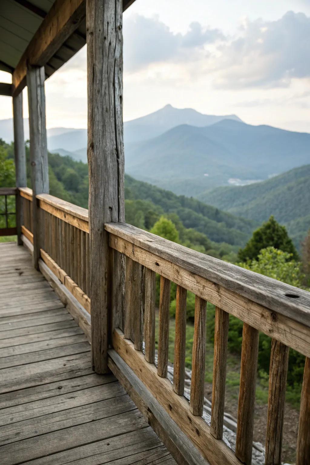 Reclaimed wood rails add character and sustainability.