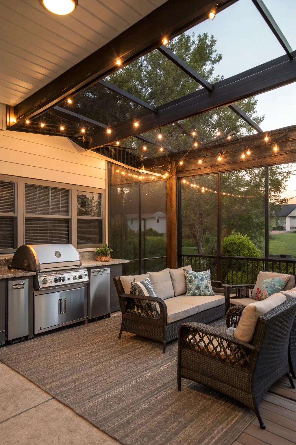 An entertainer's dream patio with chic elements.