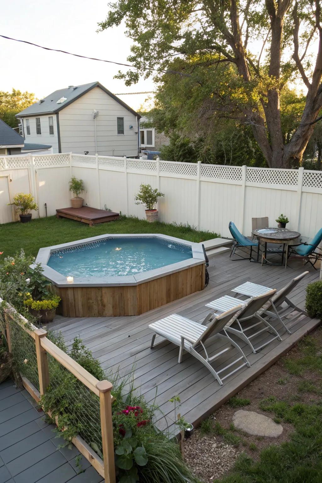 A beautifully designed compact deck for small spaces.