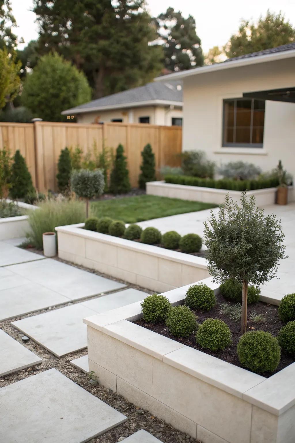 Minimalistic design offers a modern aesthetic with minimal maintenance.