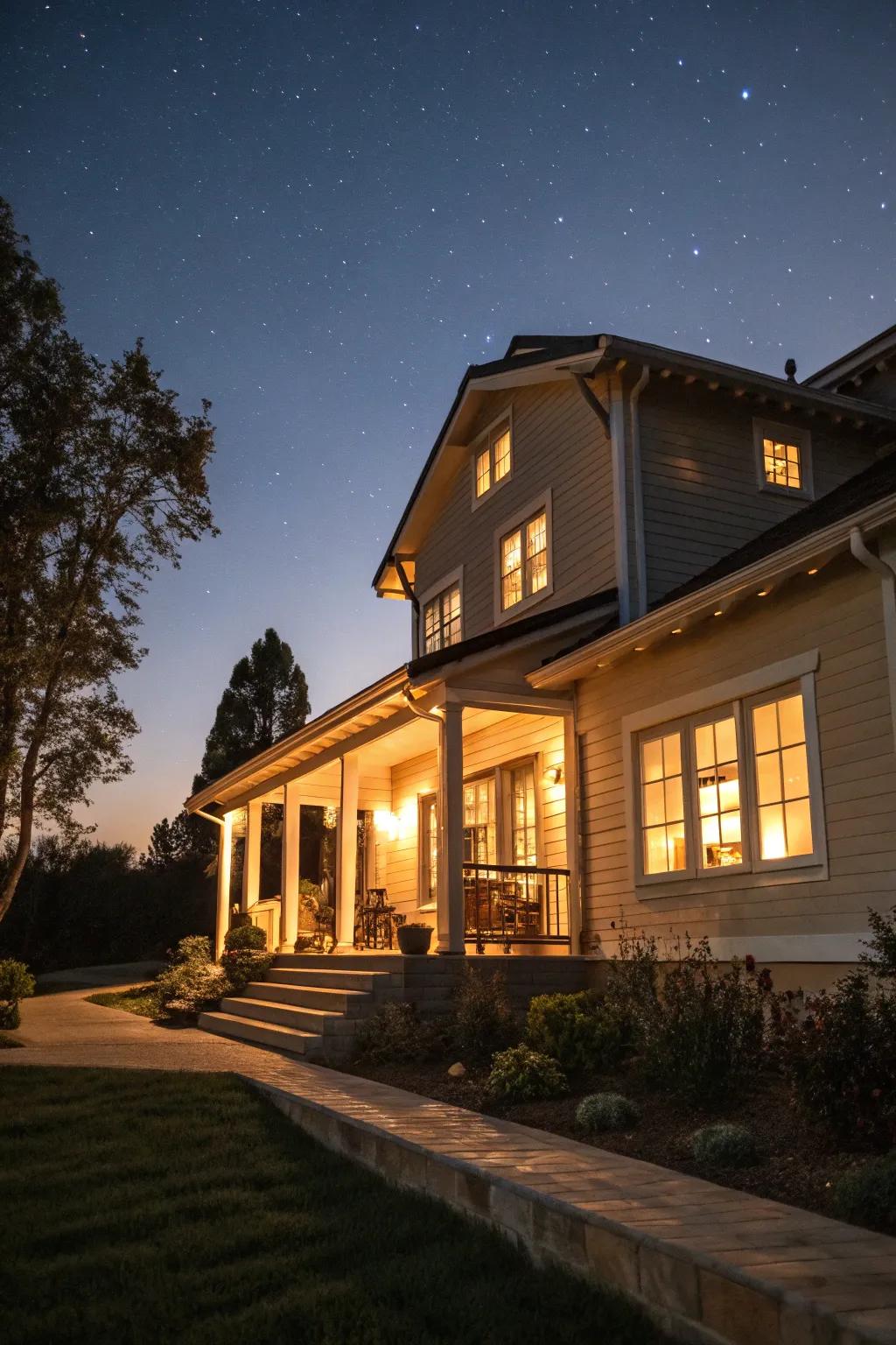 Warm lighting creating a cozy atmosphere