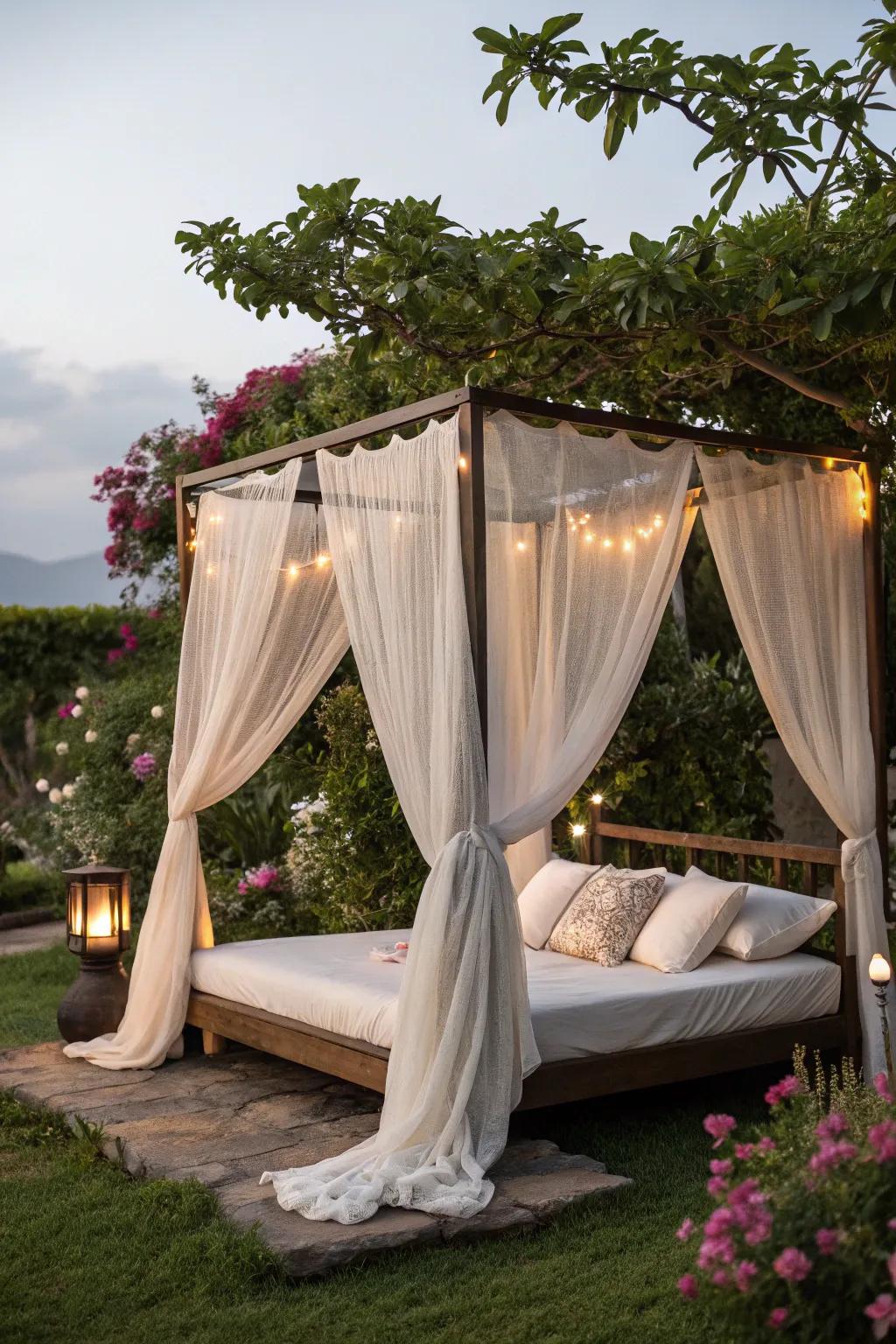 A canopy transforms your porch into a romantic retreat.