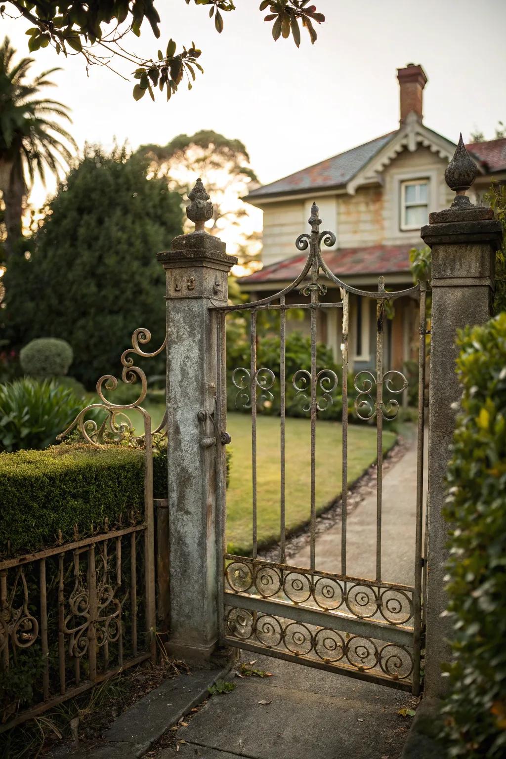Nostalgic charm with a vintage sliding gate