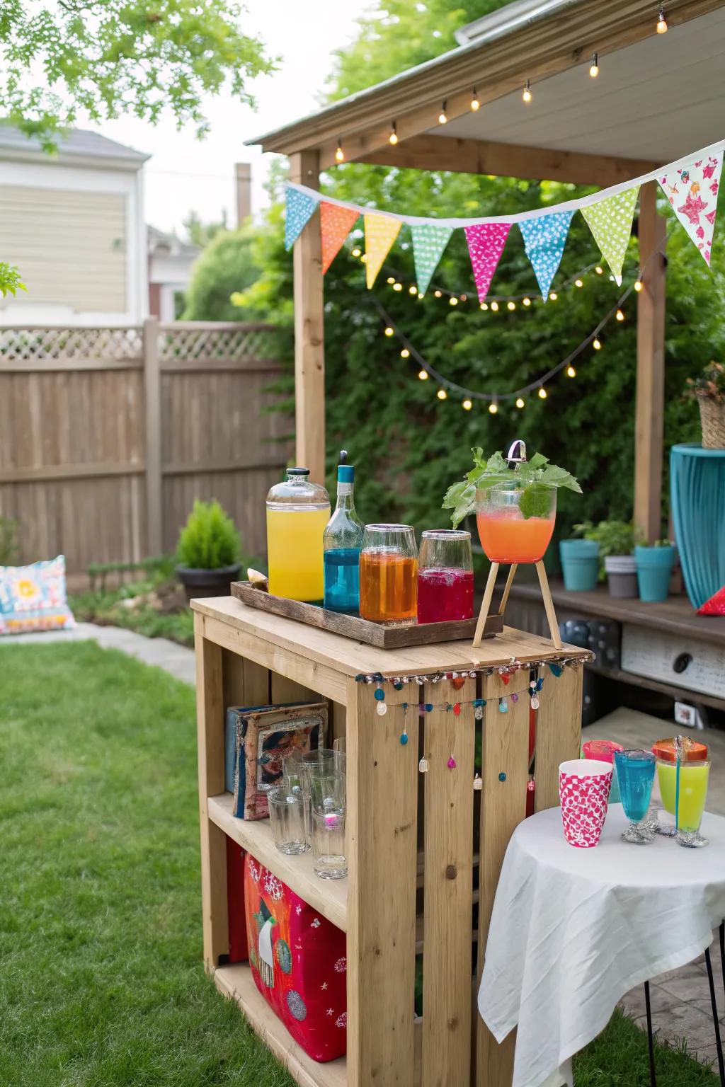 A DIY bar adds a fun and refreshing element to the party.