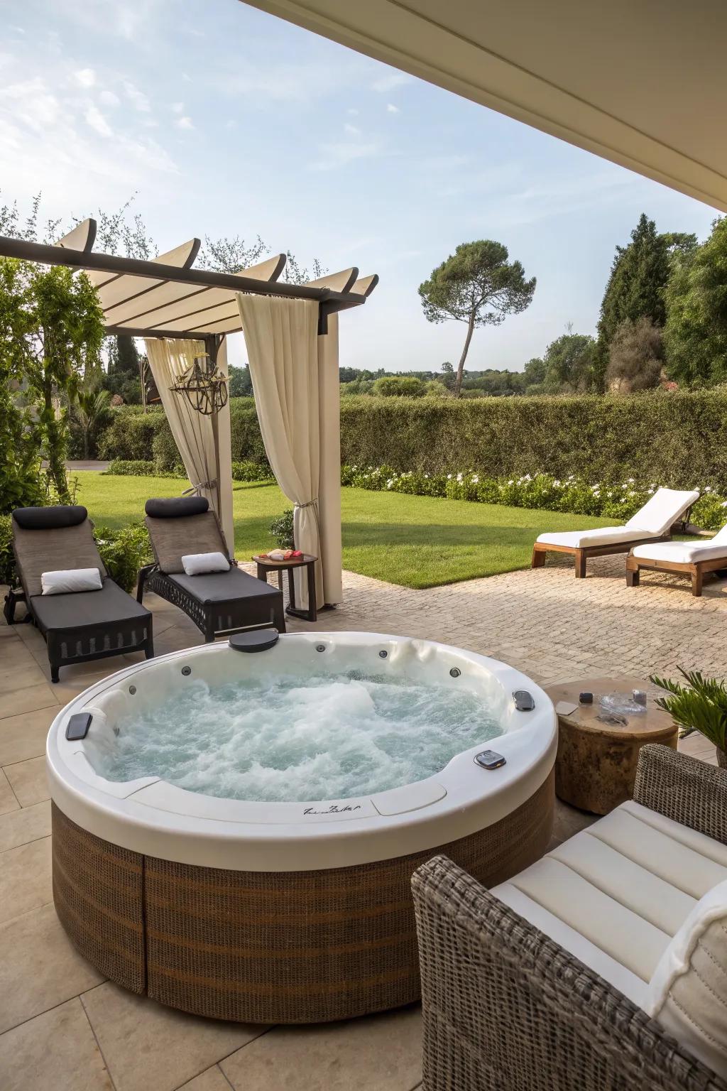 Complementary furniture enhances the spa-like atmosphere of your backyard.