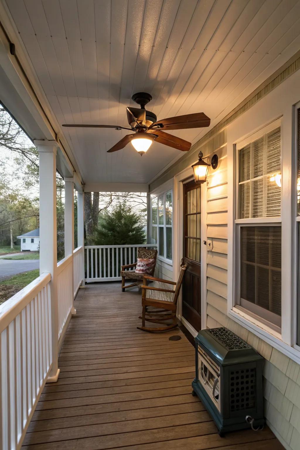 Stay comfortable in all seasons with a fan or heater.