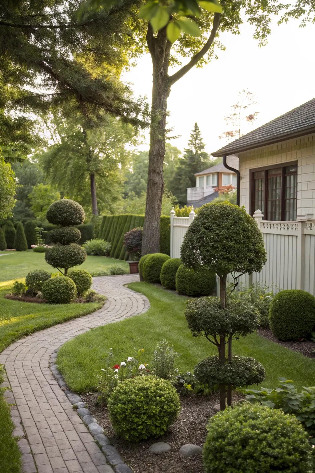 Small trees and topiaries add sophistication to your garden.