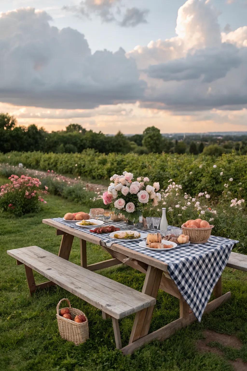 Versatile picnic bench ready for al fresco dining.