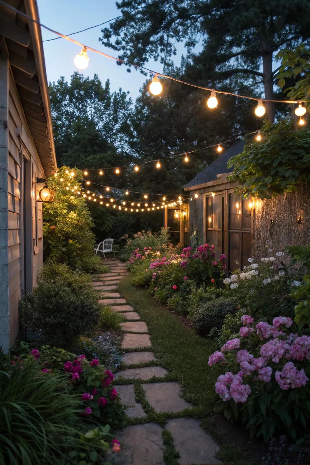 Outdoor lighting transforms your garden into a magical nightscape.