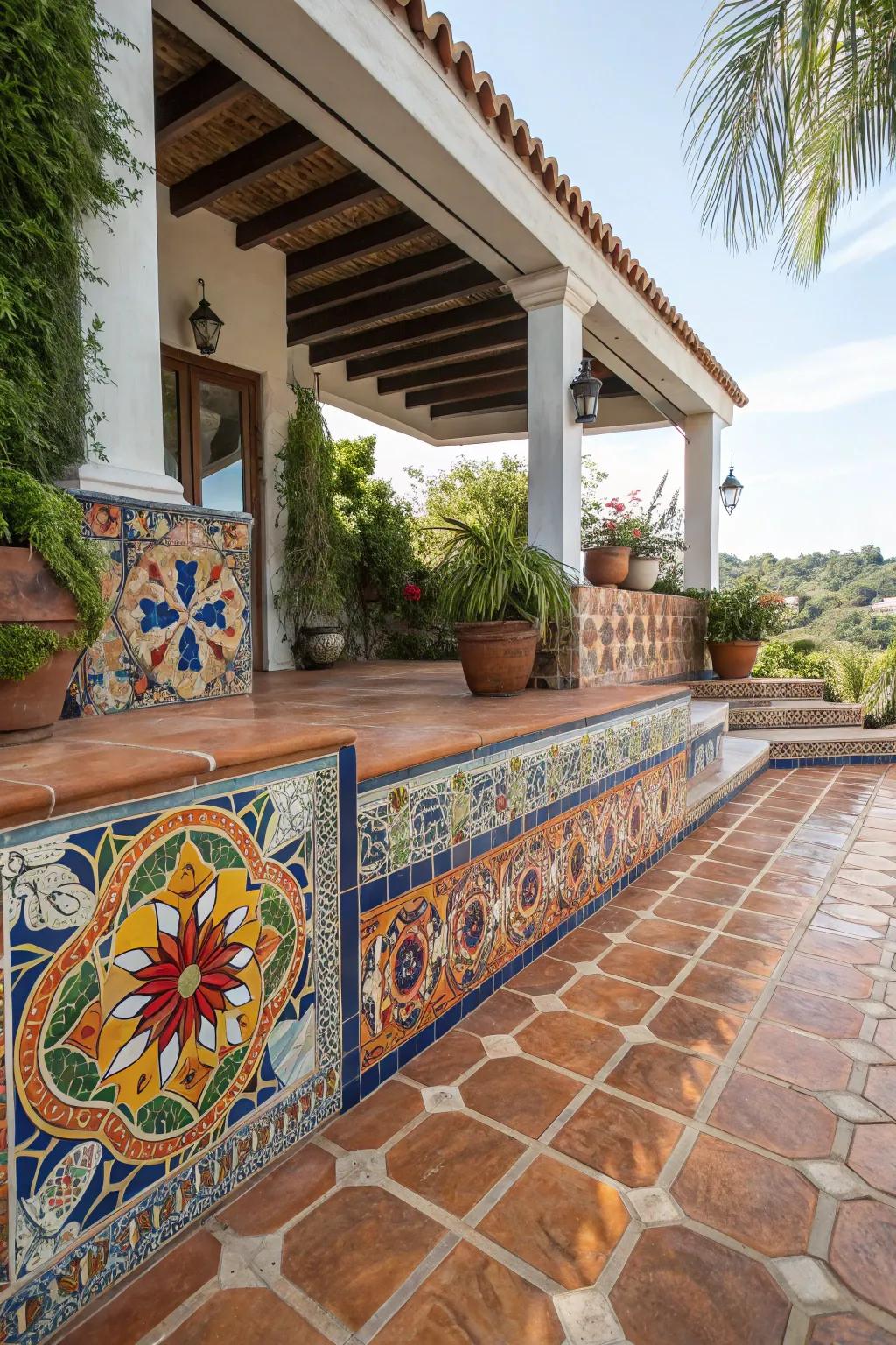 Talavera tiles add colorful, intricate designs.
