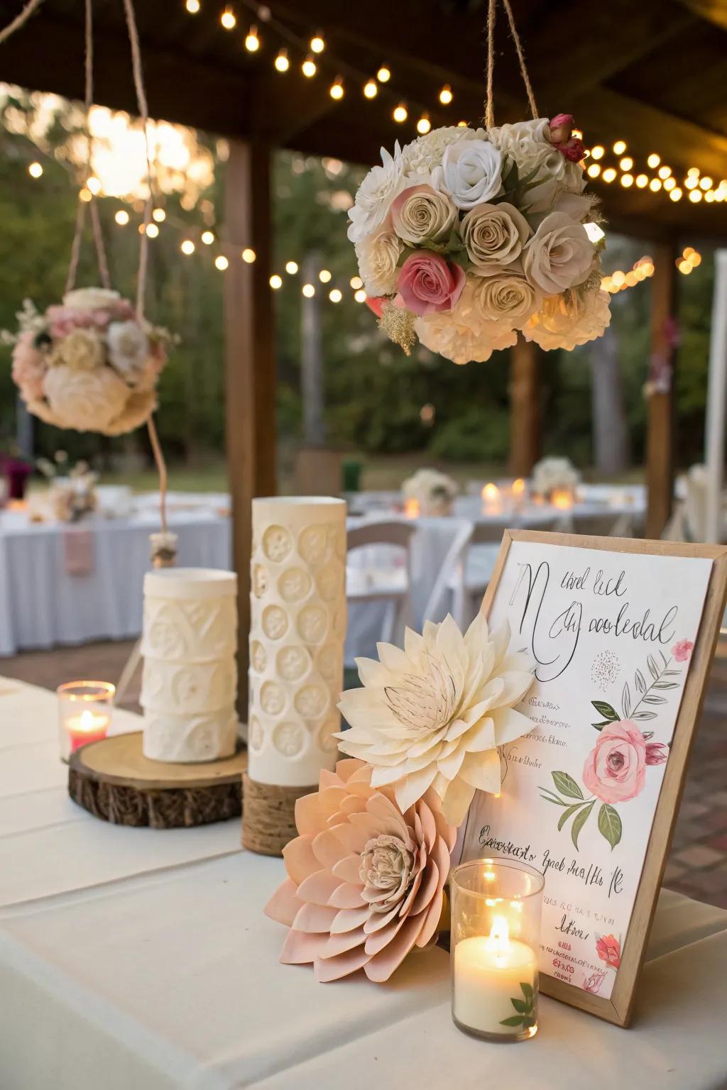 Personal touches with handmade decorations.