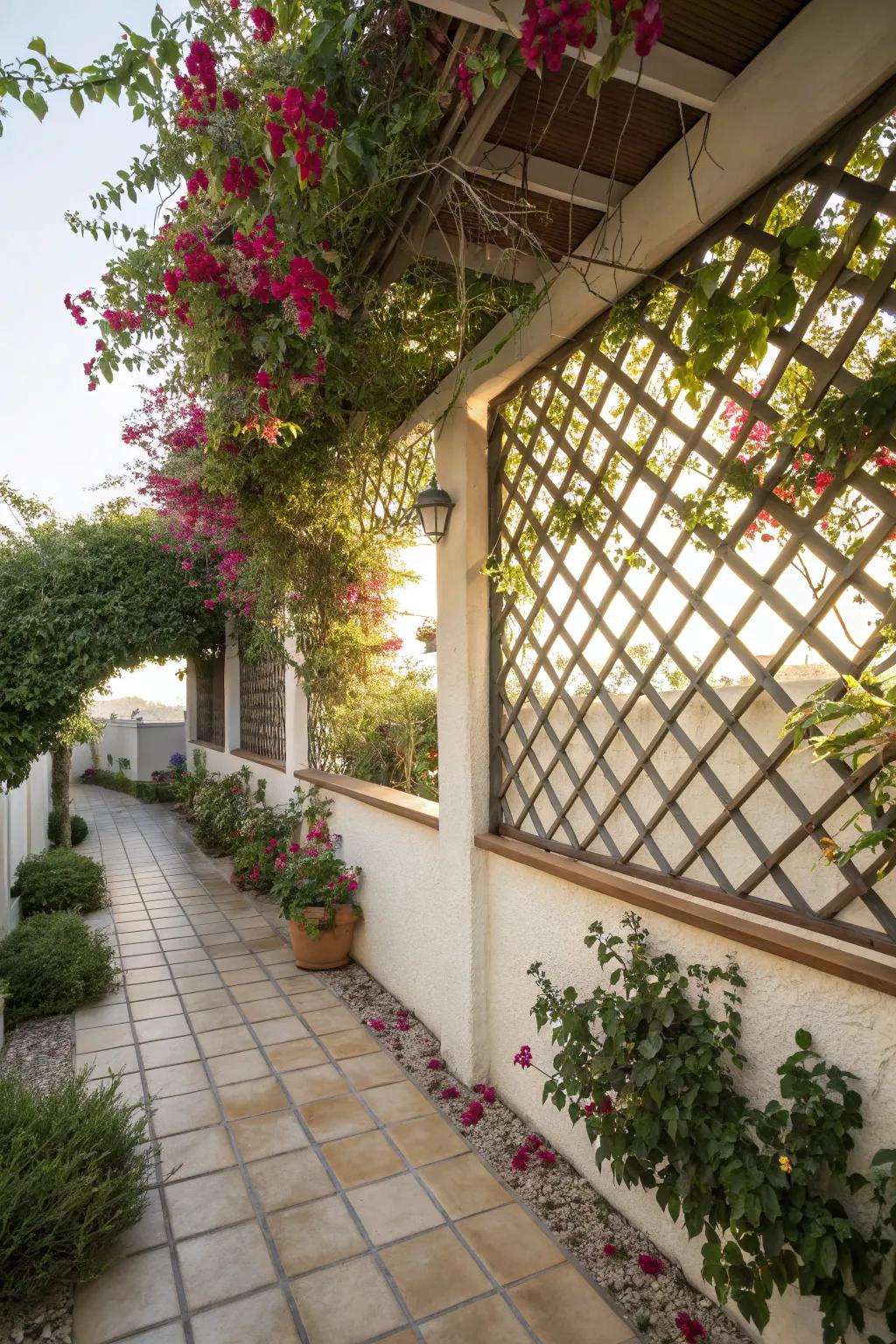 Lattices provide privacy while maintaining airflow.