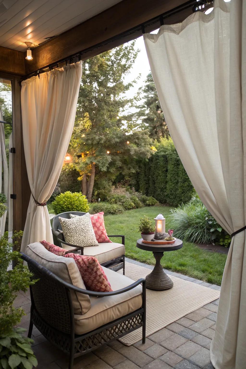 Outdoor curtains add flexibility and style to your patio.