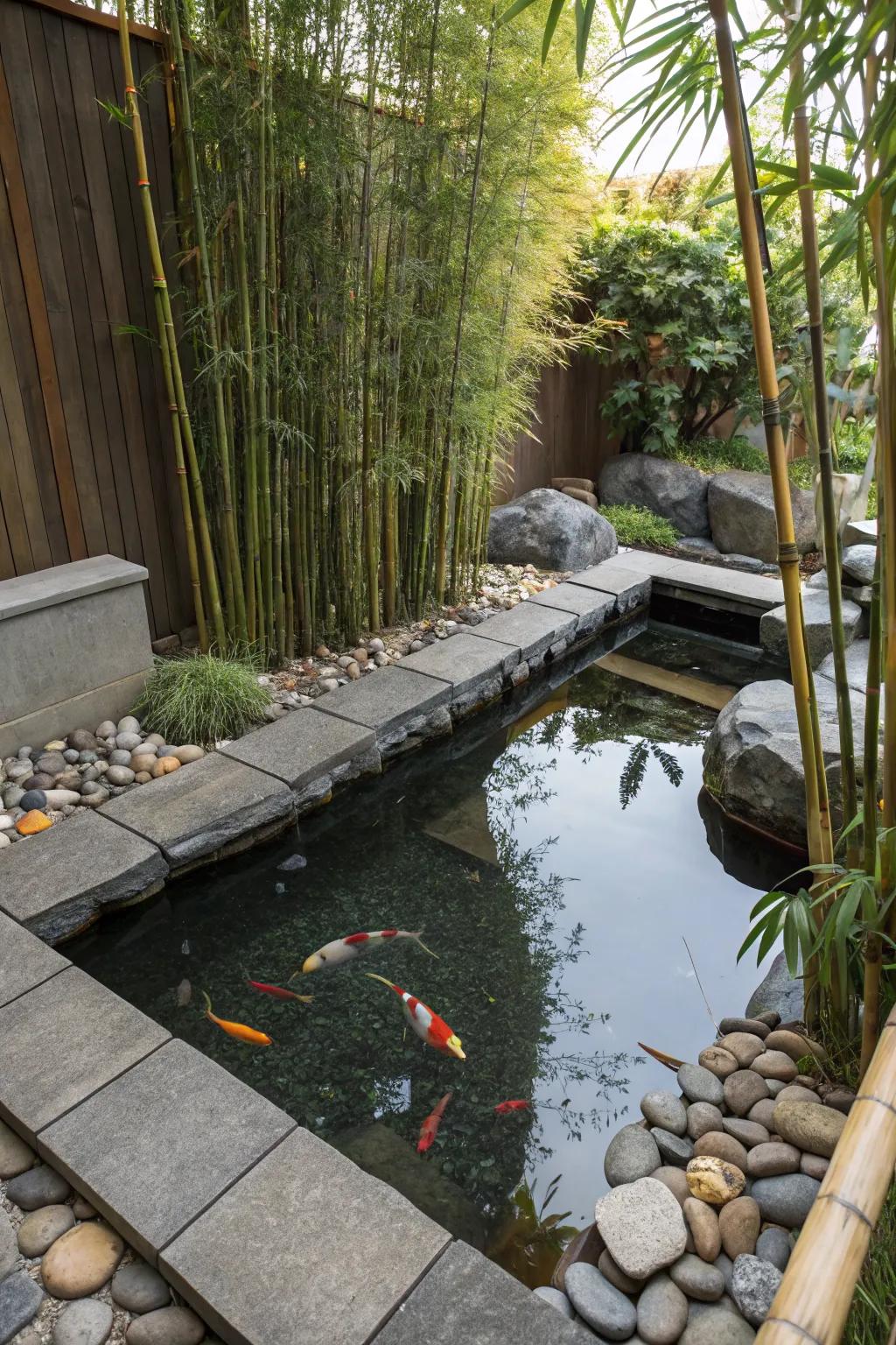 A tranquil zen pond provides a peaceful haven in any garden.