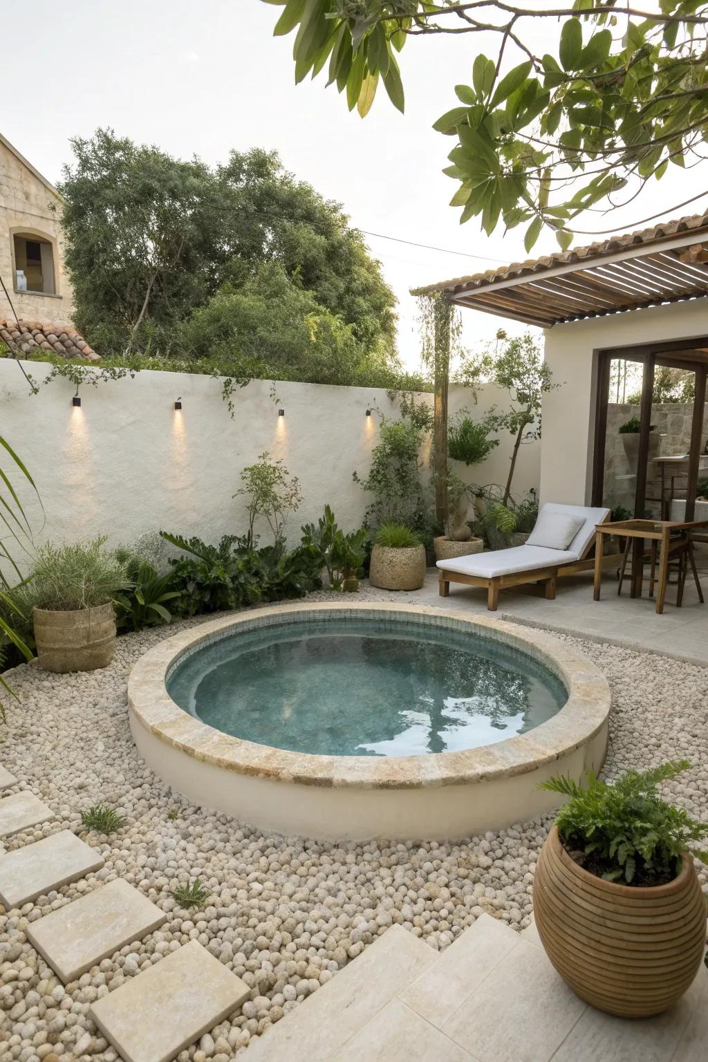 Gravel surrounds simplify upkeep and enhance style.