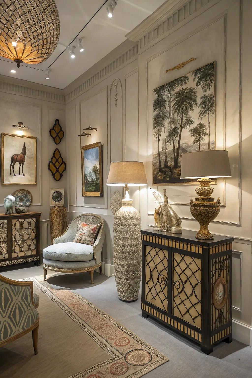 Creating an exclusive vibe with unique decor.