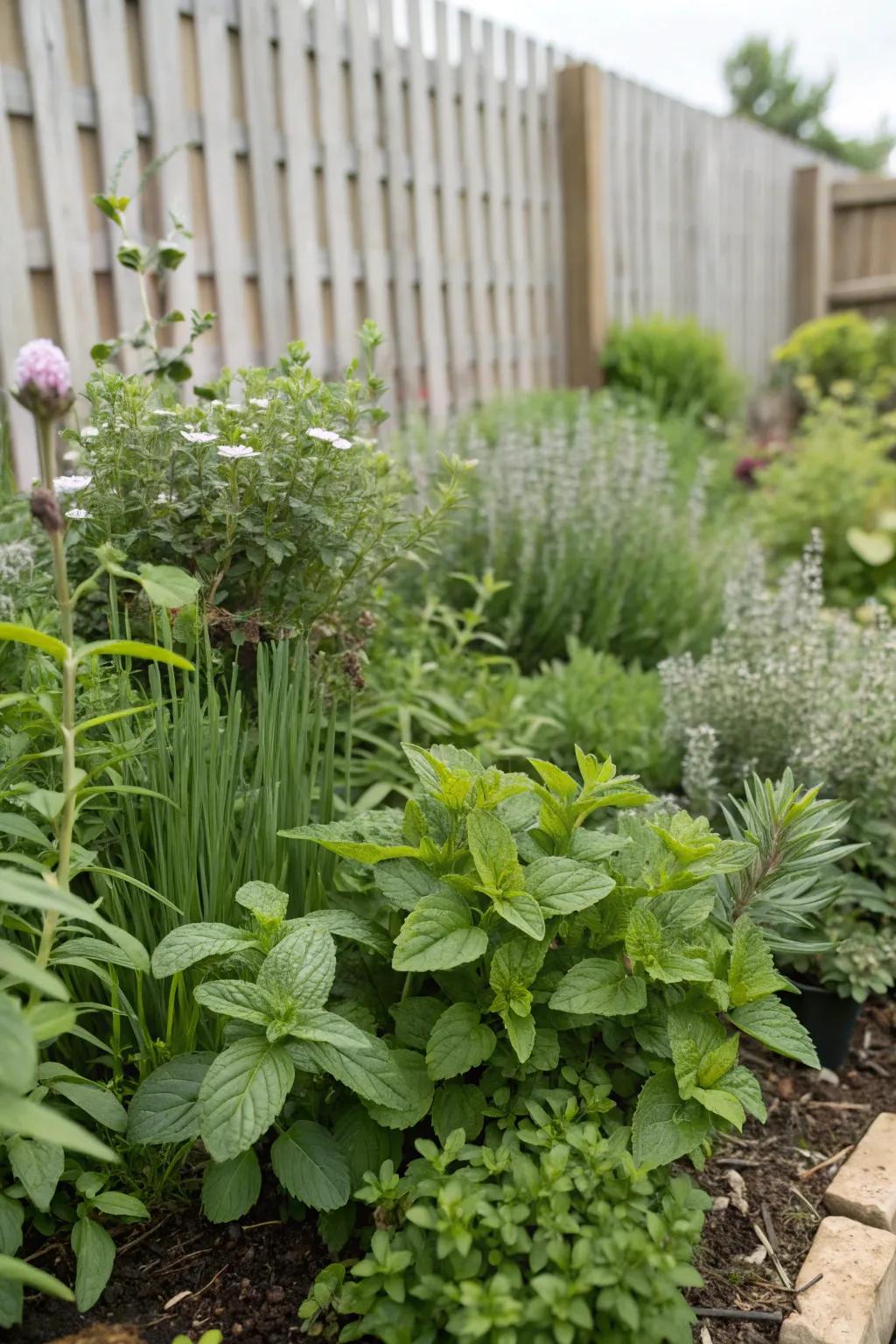 Society garlic enhances your herb garden with beauty and flavor.