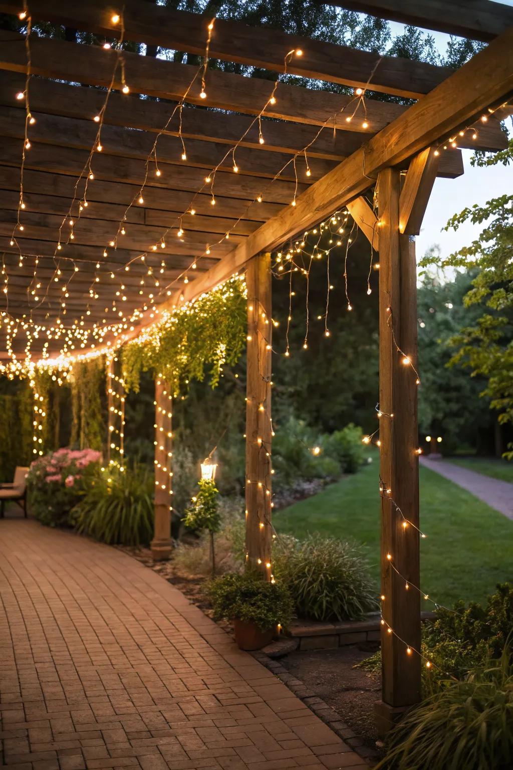 Create enchanting outdoor rooms with solar string lights.