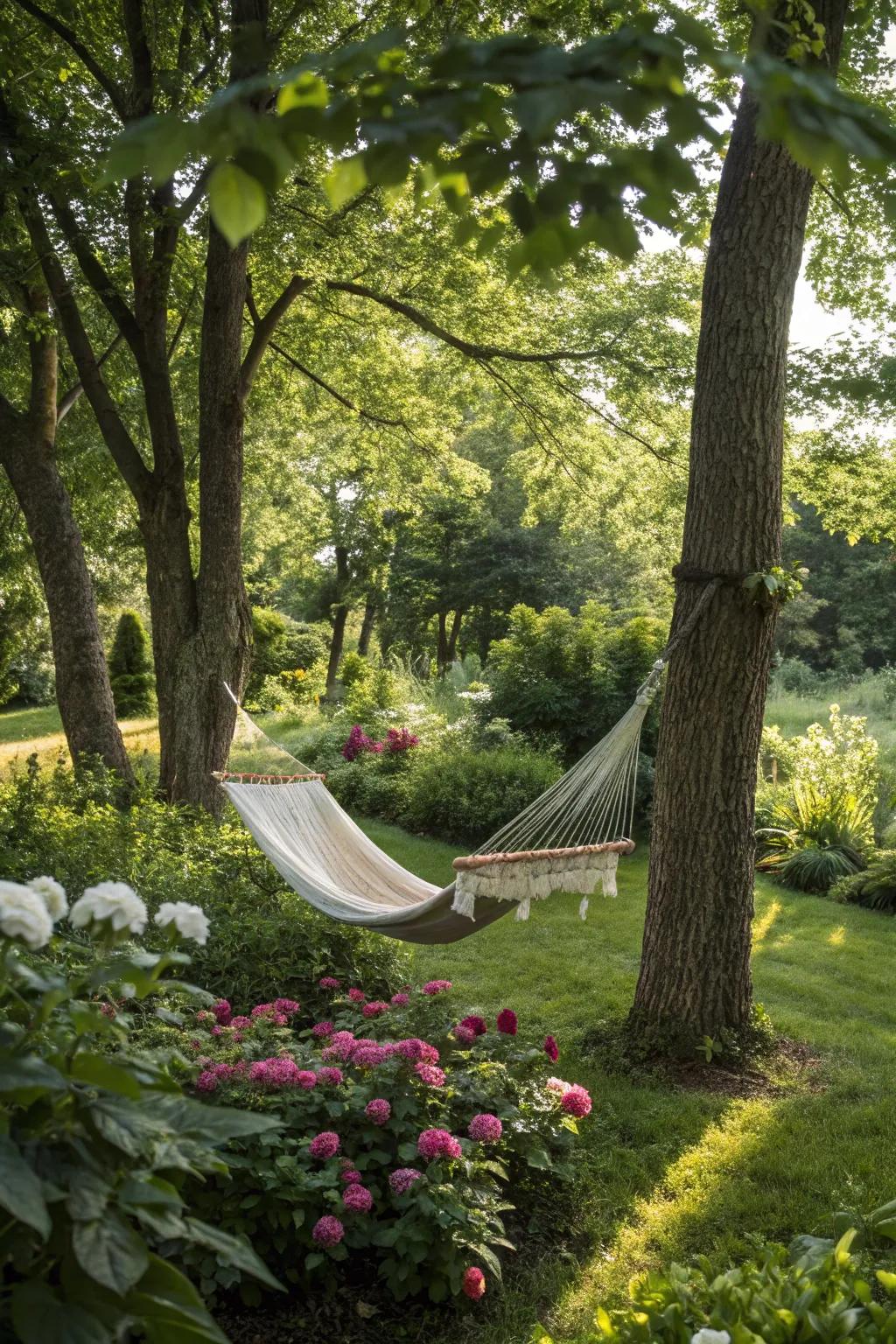 A dreamy hammock spot for relaxation.