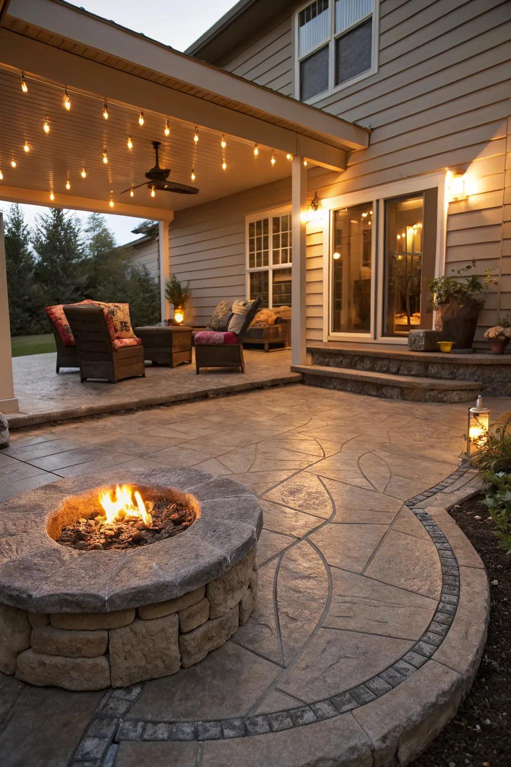 Bring warmth to your porch with a fire feature.