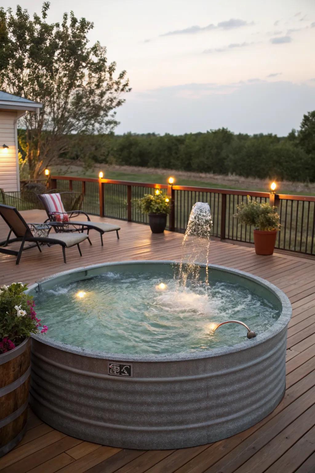 Enhance your deck with calming water features.