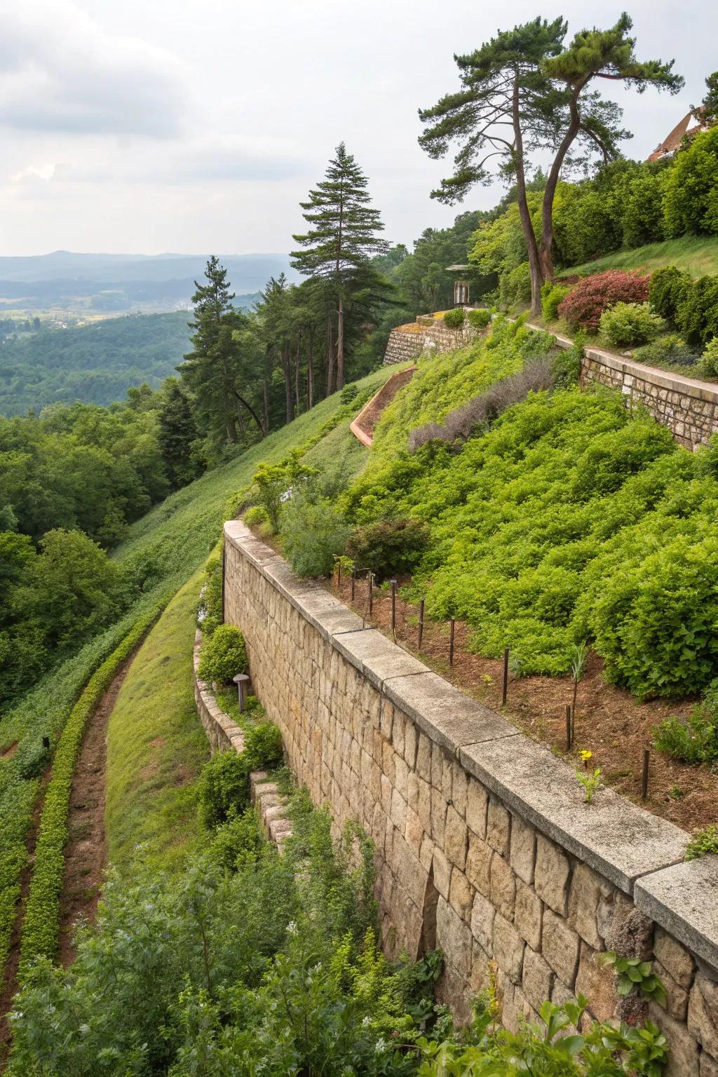 A stylish solution for handling a sloped backyard.