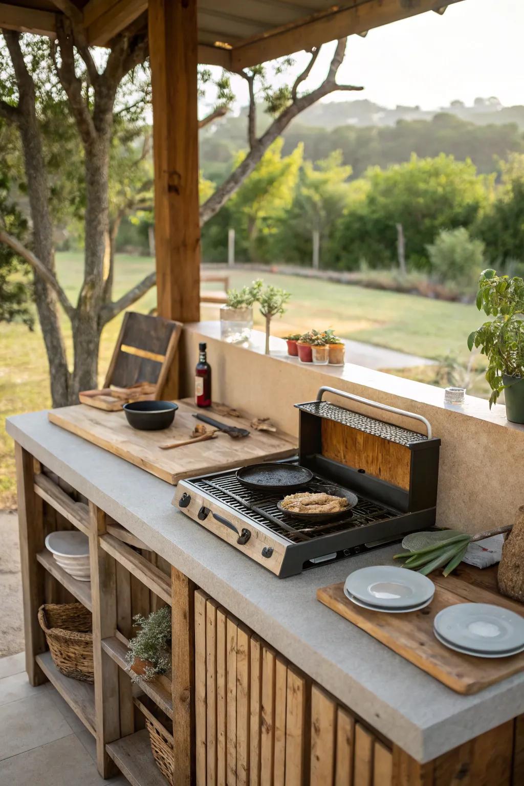 An inviting outdoor kitchen perfect for summer cooking