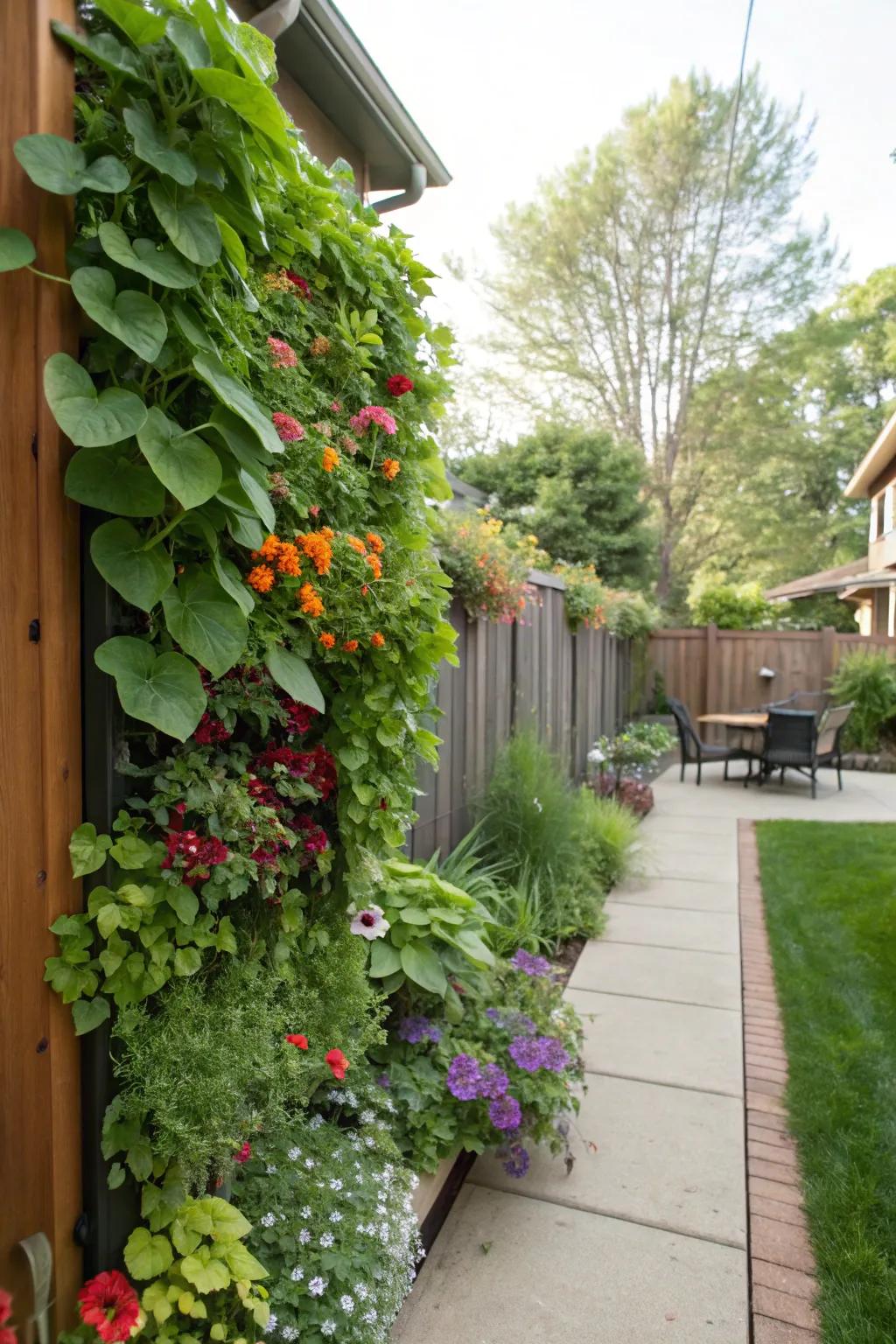 Maximize your space with a lush vertical garden.