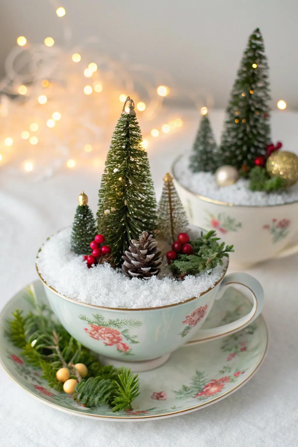 Holiday cheer captured in a teacup.