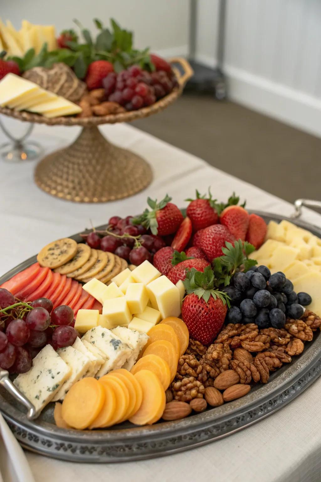 Sophisticated snacks add a gourmet touch to the spa party.