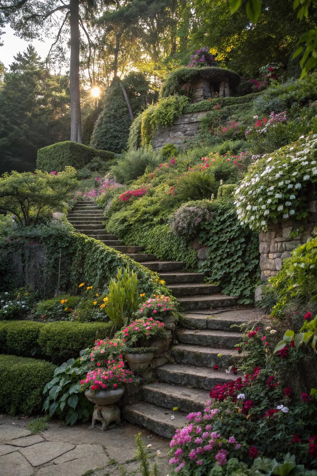 Hidden tiers create an element of surprise and beauty.