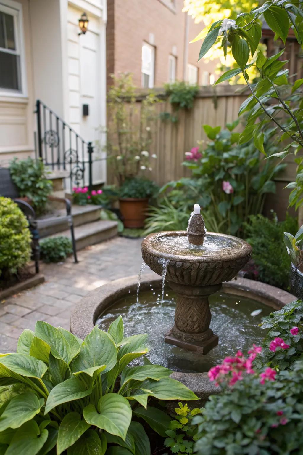 A water feature introduces tranquility and elegance to your backyard.