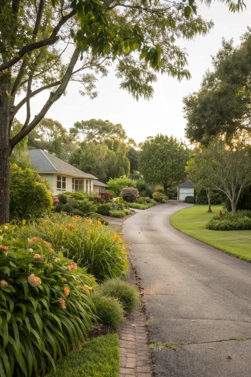 Driveways with greenery enhance natural beauty and curb appeal.