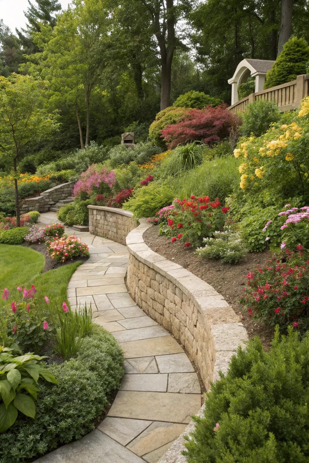 Nature-inspired curves in retaining wall design