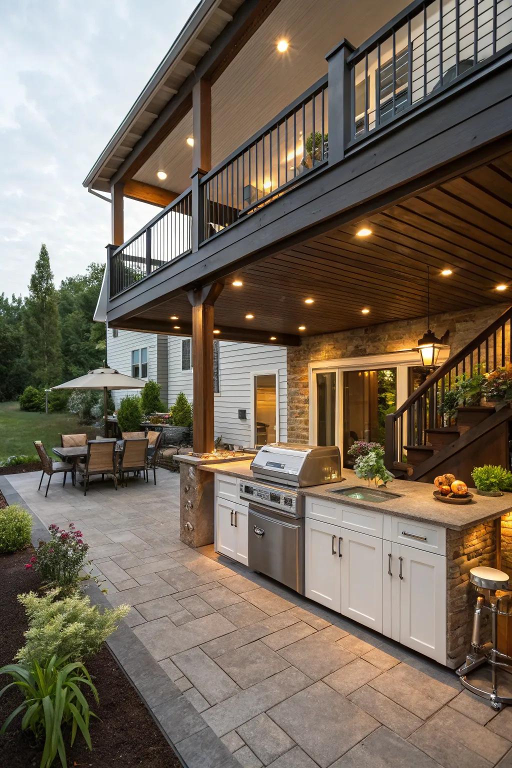 An outdoor kitchen turns any meal into a delightful experience.