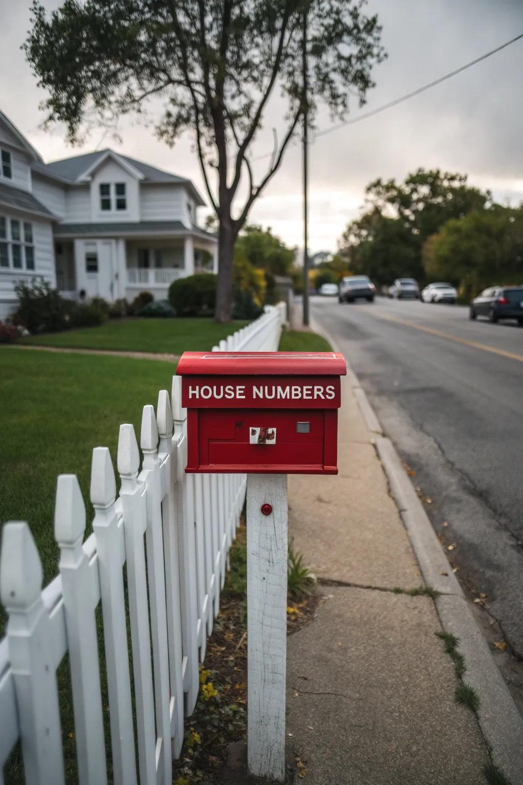 House numbers displayed on a mailbox.