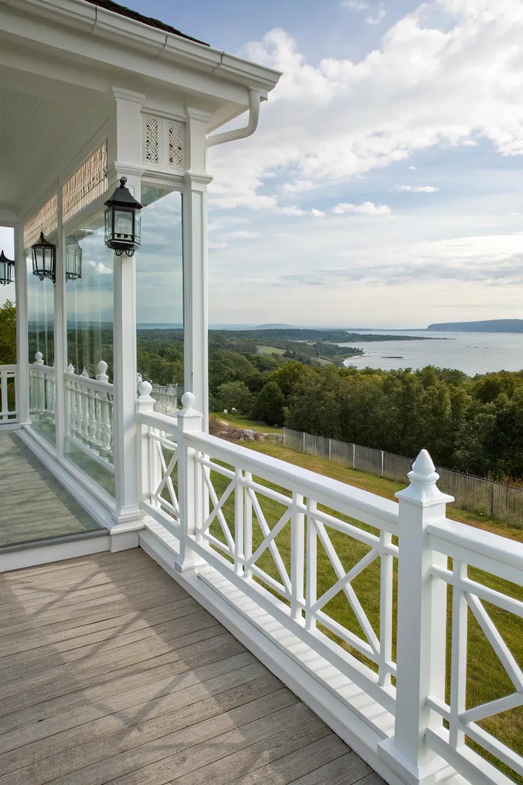 Glass panels ensure unobstructed views with a touch of elegance.